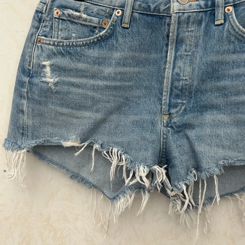 AGOLDE Parker Vintage Cutoff organic denim shorts size 29 high rise